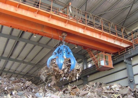 횡령 물통을 가진 천장 기중기 두 배 대들보를 사용하는 20ton 폐기물 처리 공장